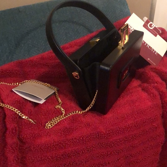TOM FORD PALMELLATO SOFT LEATHER BOX BAG IN BLACK - Picture 4 of 5